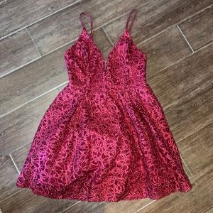 Burgundy, adjustable strap short dress